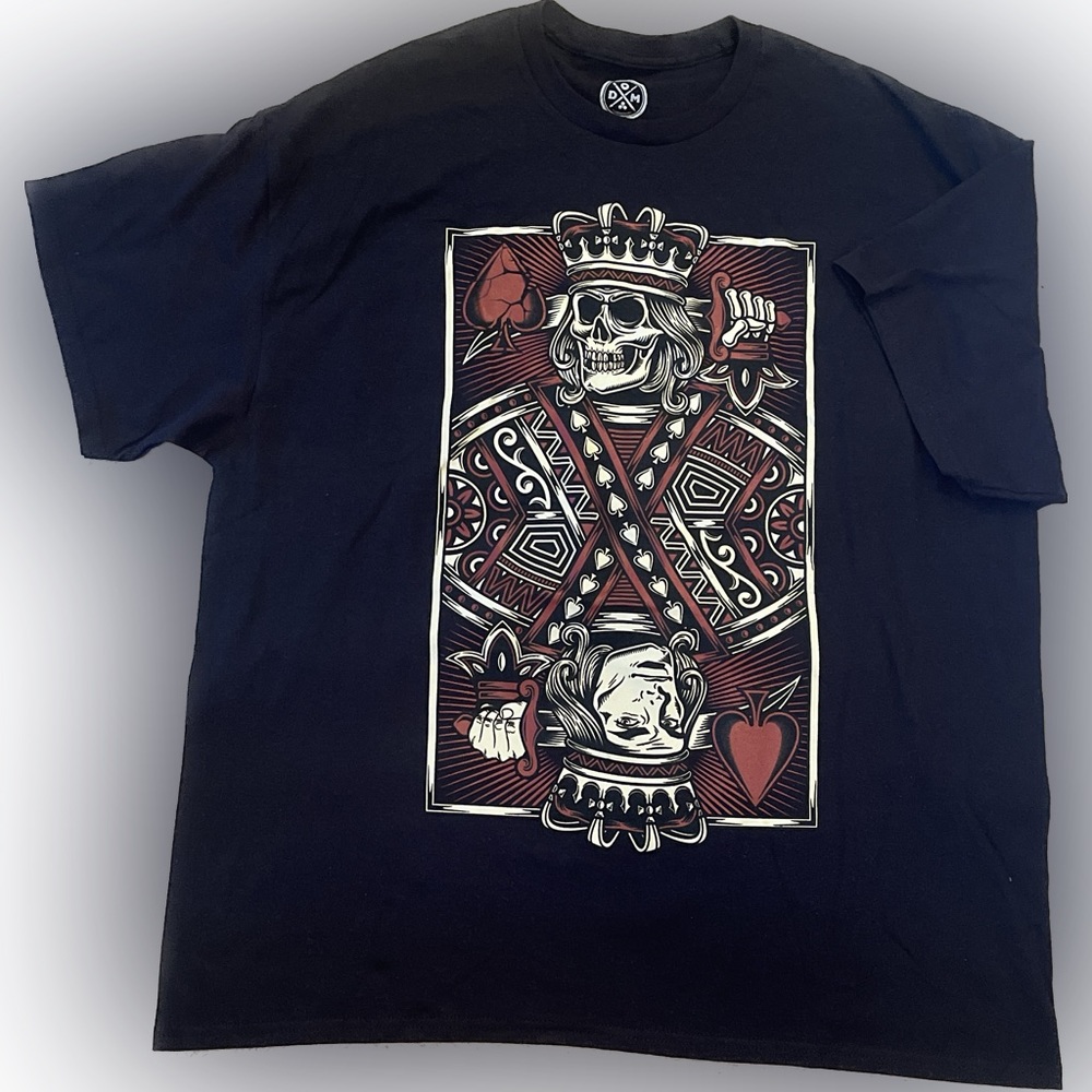 Medieval Two Faced King Card Short Sleeve T-Shirt Tee - Sz 2XL